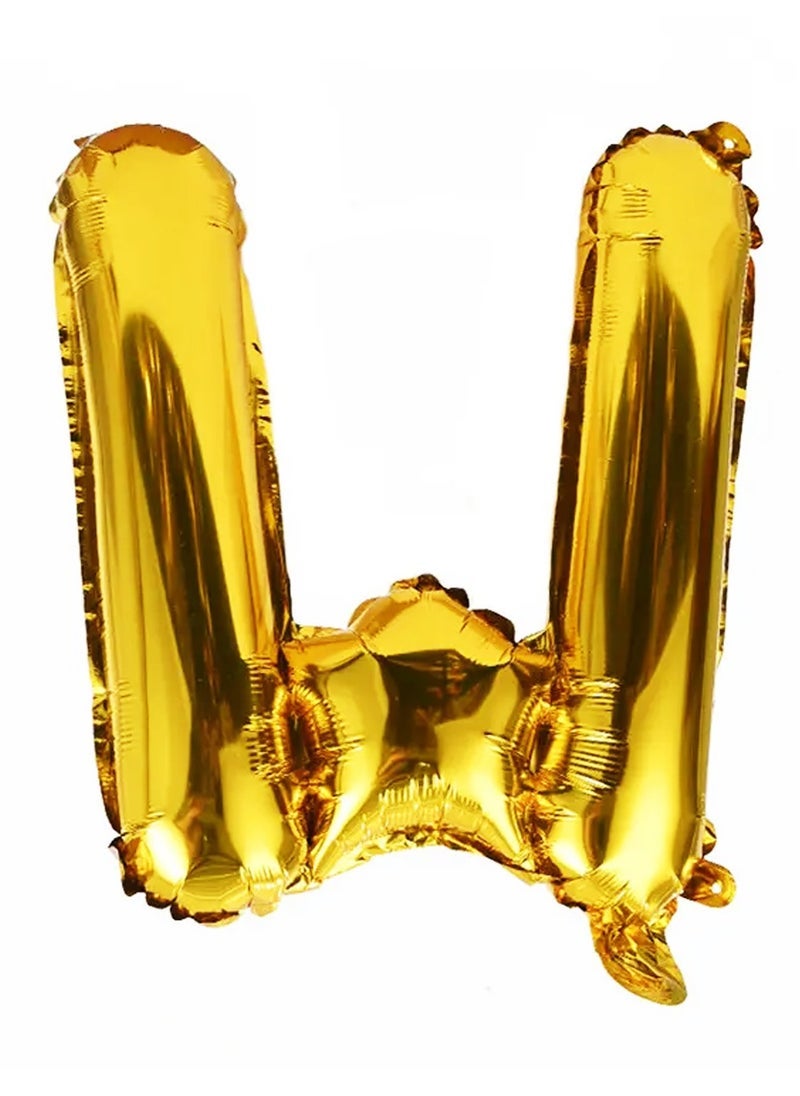 بارتي فن بالون احباط 32 بوصة حرف W اللون الذهبي مثالي لحفل الزفاف وعيد الميلاد - Image 1