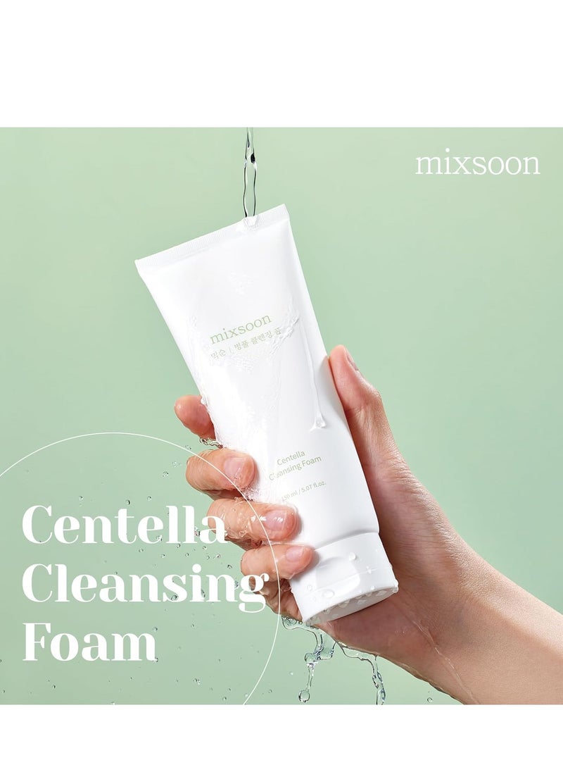 mixsoon - mixsoon Centella Cleansing Foam 150ml, Low pH cleansing foam for soothing and moisturization, cruelty-free, Korean Facial Cleanser, Korean Face Wash - Image 1