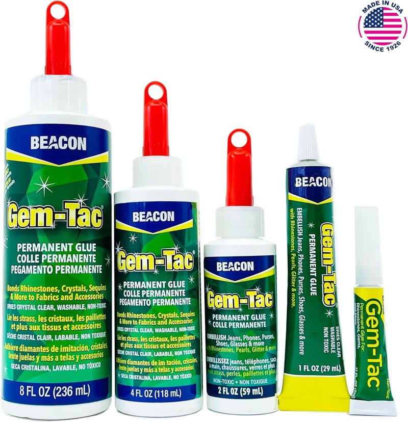 بيكون لاصق Adhesives Gem-Tac عالي الجودة لتثبيت أحجار الراين والأحجار الكريمة بشكل آمن - أساسه مائي، مقاوم للأشعة فوق البنفسجية، 2 أونصة - Image 2