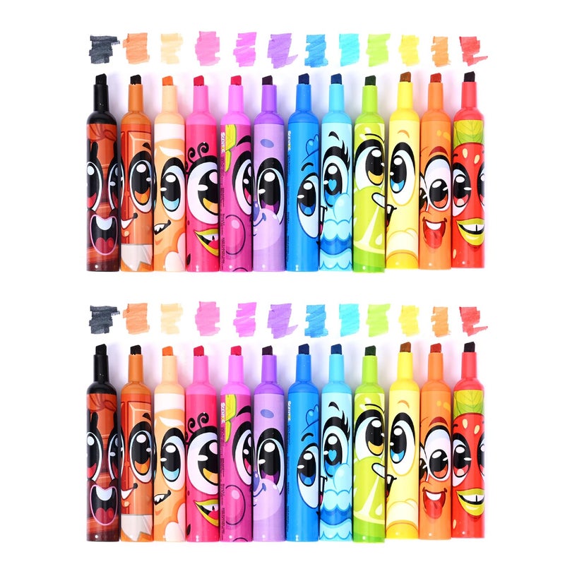 Scentos Fruit Scented Chisel Tip Markers, 24 Pack, Kid Approved, Super Washable, for Posters and Science Fairs, Assorted Colors - Image 2