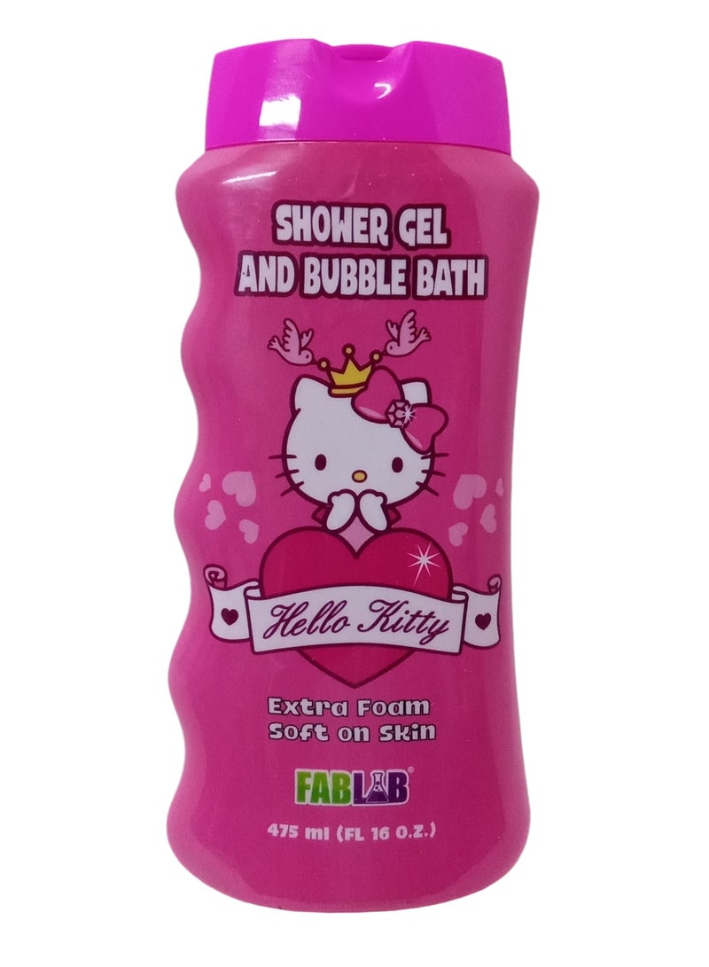 FabLab Nickelodeon Hello Kitty Shower Gel and Bubble Bath, 475 ml