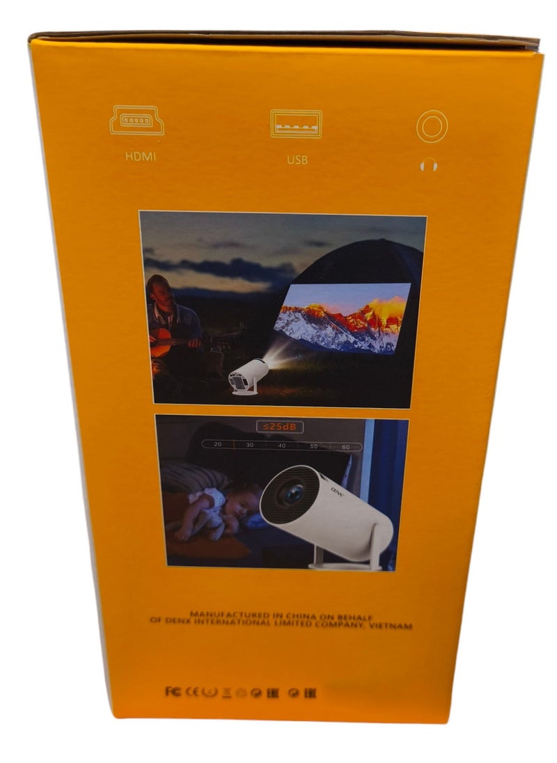 Denx Portable Smart Projector With Android 12.0 For Home Or Outdoor Use Built In Android Wifi And Speaker  - Image 3