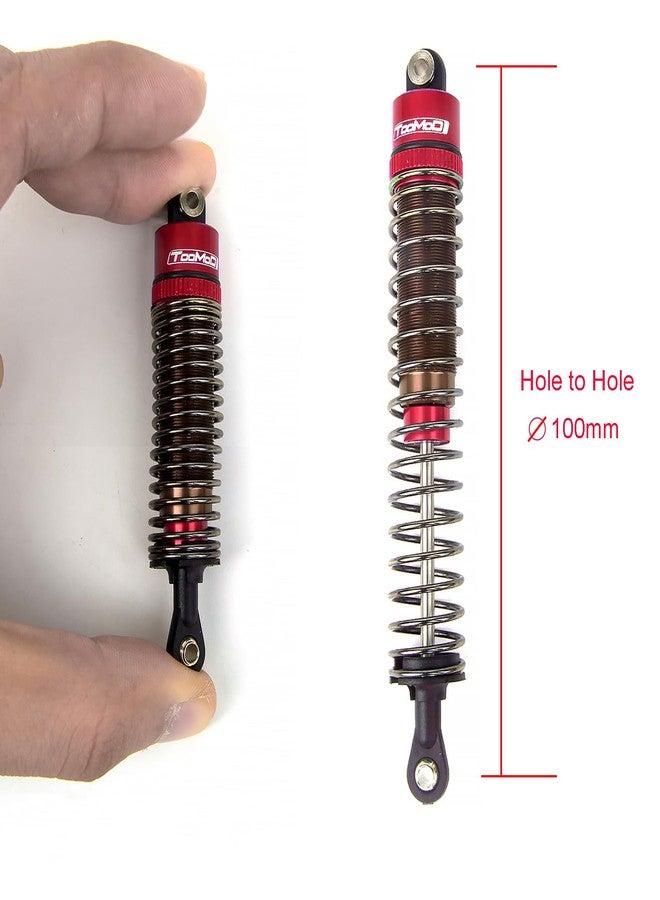TOOMOD 1/10 100mm RC Oil filled Shock Absorbers kit for Tamiya Bullhead SuperClod Buster TRX4 Axial SCX10 D90 Crawler Buggy Car Upgrades Replace Parts (Red) - Image 2