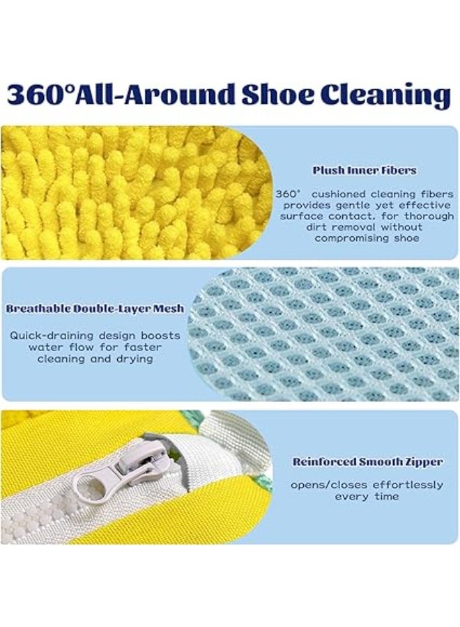 كيس غسيل الأحذية القابل لإعادة الاستخدام للغسالة – بسوستة مخفية وتنظيف شامل 360 درجة – مناسب للأحذية الرياضية والجري – متين وسهل الحمل - Image 2