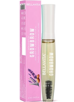 Bella Vita Organic Grow brow  Eyelash Lashes and Eyebrows Hair Growth  Volume Serum With Castor Onion Oil and Vitamin E  12 ML  - Image 1