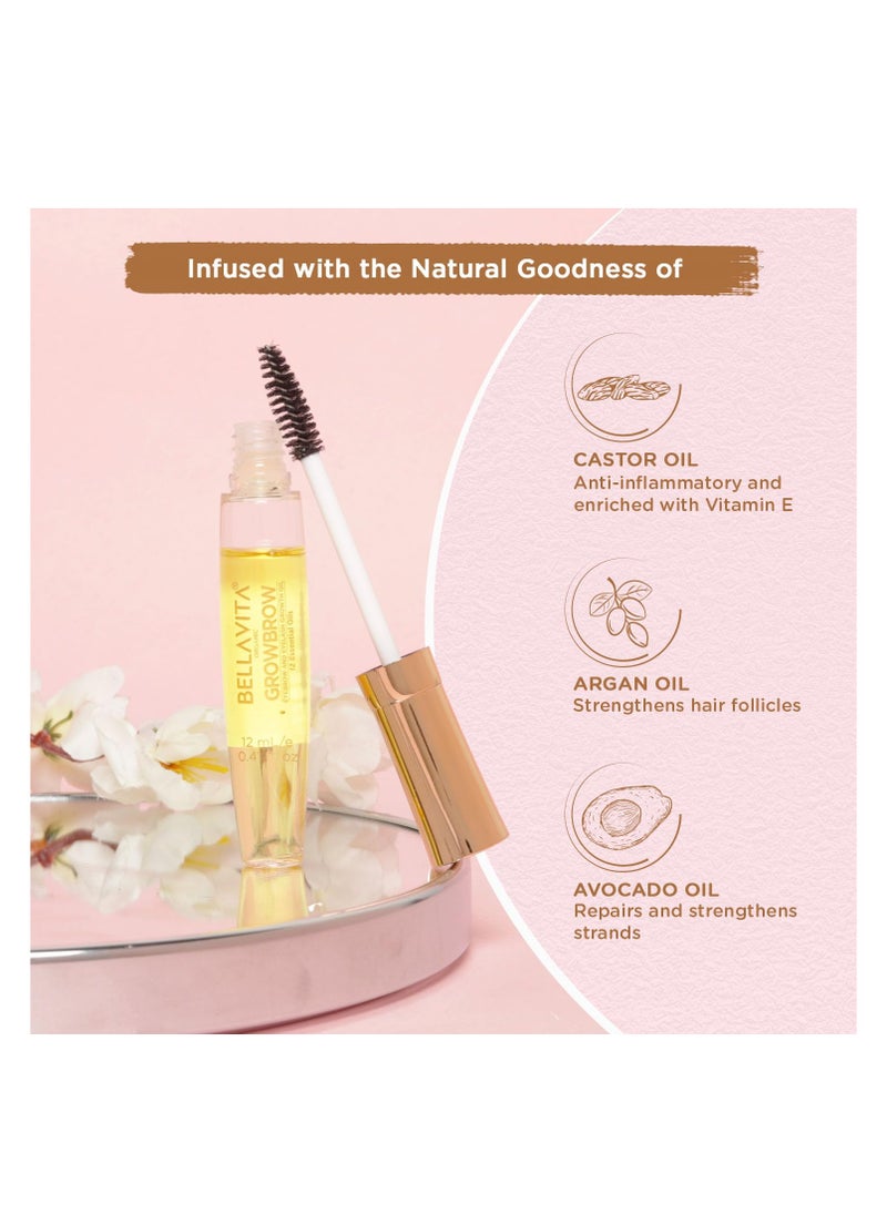 Bella Vita Organic Grow brow  Eyelash Lashes and Eyebrows Hair Growth  Volume Serum With Castor Onion Oil and Vitamin E  12 ML  - Image 3