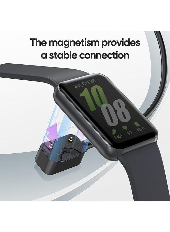 شاحن لساعة Galaxy Fit 3 SM-R390، كابل شحن USB بديل لساعة Samsung Galaxy Fit 3 الذكية (طول 100 سم/3.3 قدم، أسود) - Image 3