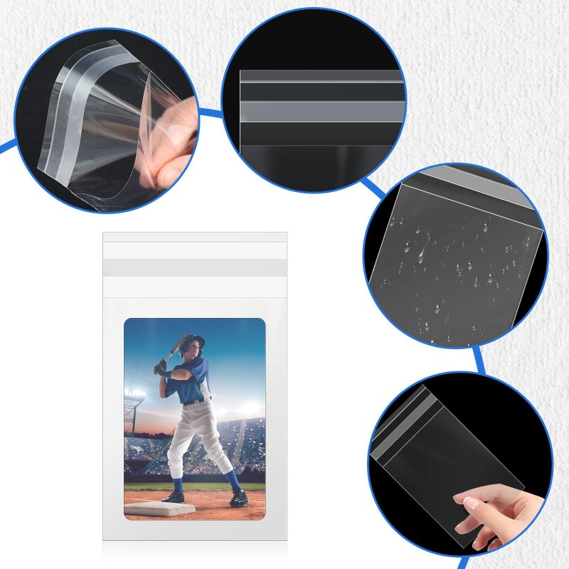 DEDC 100 Pcs Team Bags for Trading Cards, Team Bag Fit 3x4inch 35PT Top Loaders for TCG MTG Shipping Sports Graded Card TOP Loader Sleeves Protector - Image 5