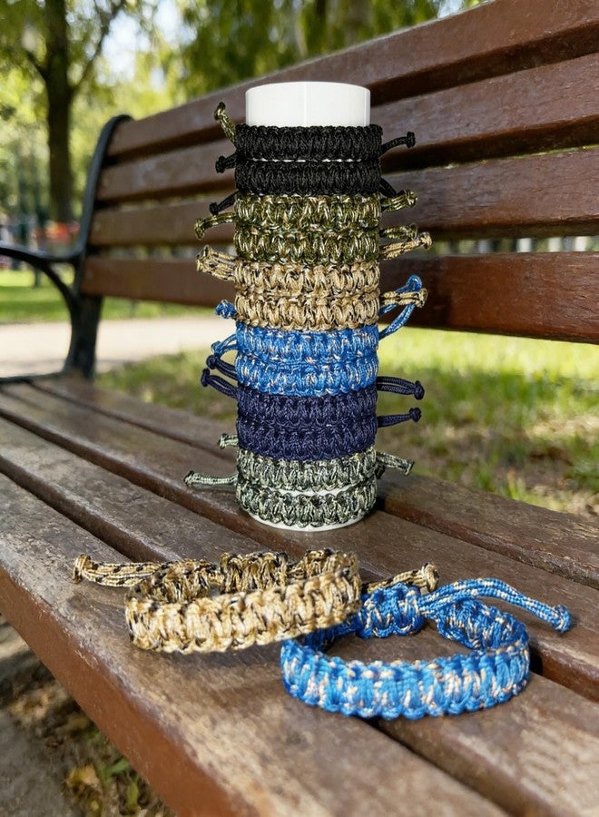 YANMIN 12pcs Braided Paracord Friendship Bracelets for Teen Boys Girls Handmade Adjustable Paracord Bracelet Tween Teenager Birthday Party Favors Goody Bag Fillers Carnival Camping Gifts - Image 4