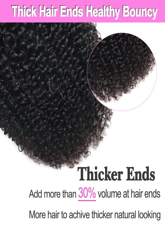 Rolisy Kinky Curly Clip In Hair Extensions Human Hair 16 Inch Curly Hair Extensions Clip In Human Hair for Black Women 3C 4A 4B Afro Kinky Curly Hair Clip Ins Soft Brazilian Remy Hair Thick Ends - Image 3
