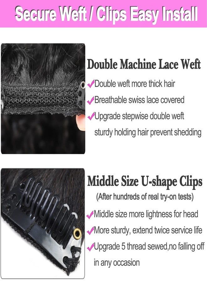 Rolisy Kinky Curly Clip In Hair Extensions Human Hair 16 Inch Curly Hair Extensions Clip In Human Hair for Black Women 3C 4A 4B Afro Kinky Curly Hair Clip Ins Soft Brazilian Remy Hair Thick Ends - Image 4