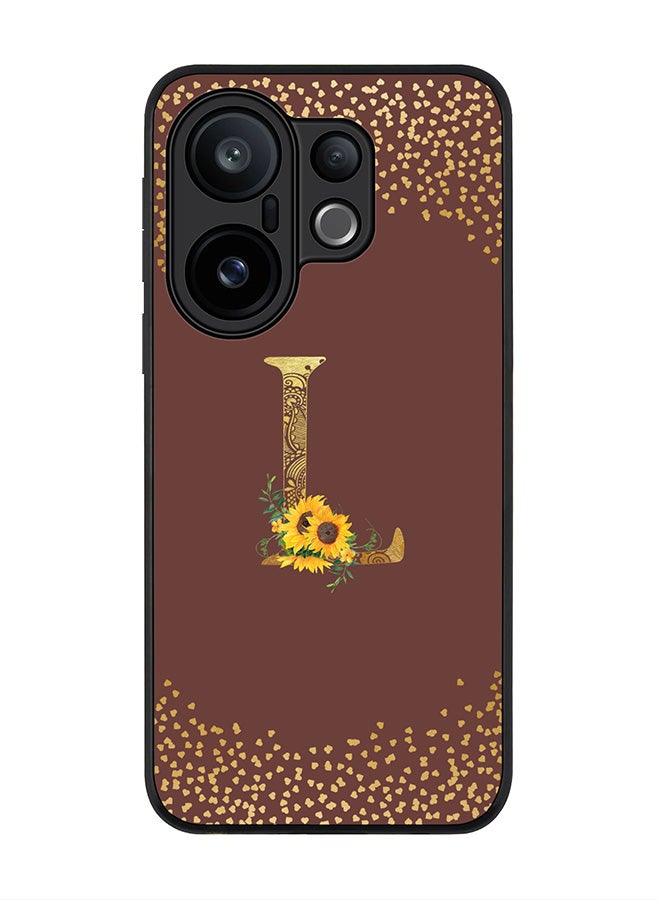 Stylizedd For vivo X200 FE / S30 Pro mini Case,Slim fit Camera Protection, Shockproof Thin Phone cover  - Custom Floral Monogram - L  (Brown )