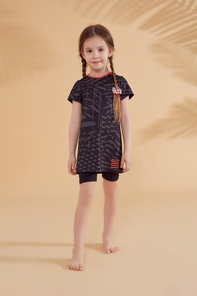 Marina Tights Sleeveless Black Girls Swimsuit K2335  - Image 1