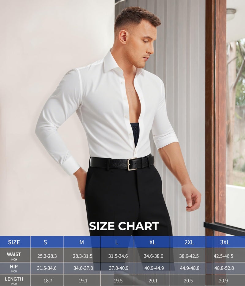 TAILONG Men's Shapewear Tummy Control Shorts High Waist Underwear Slimming Body Shaper Compression Boxer Brief Black - Image 5