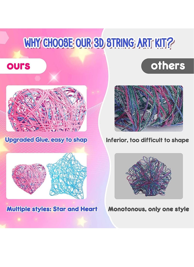 Generic - 3D String Art Kit for Kids Craft Kits for Kids Age 7-12 Gifts for 7-12 Year Olds Girls Arts and Crafts for Kids Age 7 8 9 10 11 12 Toys for 7 8 9 10 11 12 Year Old Girls DIY Lantern Toys - Image 1