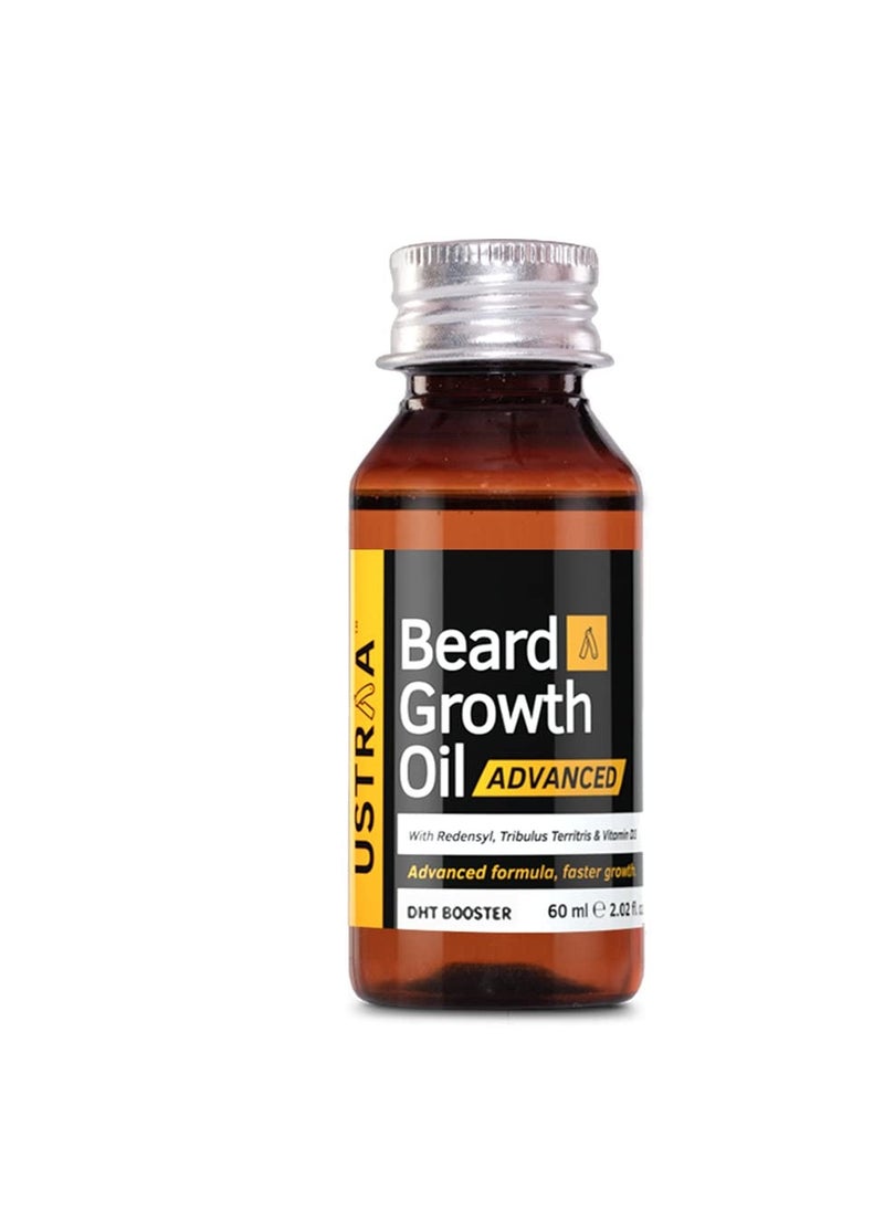 Ustraa - Ustraa Beard Growth Oil Advanced-60Ml-Lab Tested To Increase Beard Growth Rate By 40%,One Of Best Beard Growth Oil Patchy Beard Issues, Redensyl & Dht Booster,No Sulphates,No Mineral Oil - Image 1