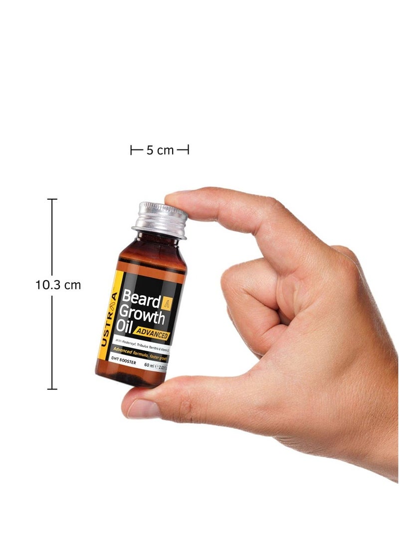 Ustraa - Ustraa Beard Growth Oil Advanced-60Ml-Lab Tested To Increase Beard Growth Rate By 40%,One Of Best Beard Growth Oil Patchy Beard Issues, Redensyl & Dht Booster,No Sulphates,No Mineral Oil - Image 1