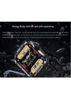Generic MK66 Military Smartwatch with Bluetooth Call, Waterproof Smart Sport Watches Rugged Outdoor Men's Watch for iPhone Android Smartwatch with Heart Rate Monitor  (Brown)  - Image 4