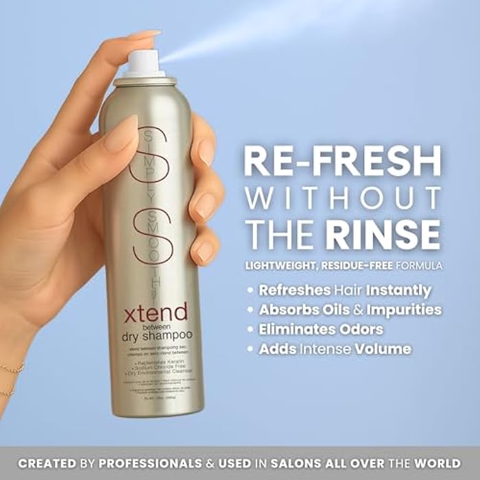 SIMPLY SMOOTH Xtend Between Dry Shampoo | Refresh, Revitalize & Absorb Oil In-Between Washes | Rid Hair Of Impurities & Cleanse For A Quick Perk Up | No White Residue | Talc & Benzene Free | 10 Oz. - Image 2