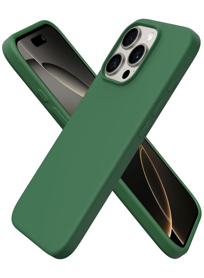 Delivus Iphone 16 Pro Max, Green Silicone Case - Silky Soft Touch with Grade Drop Protection - Anti-Scratch Microfiber Lining - Shockproof Protective Phone Case Slim Thin Cover - Image 1
