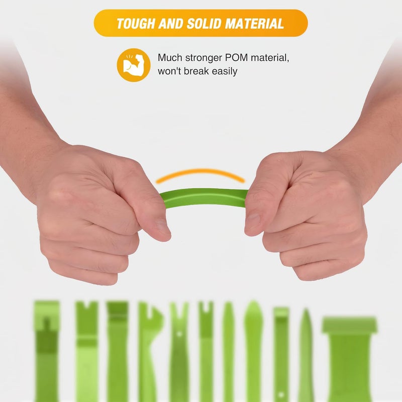 GOOACC 40Pcs Trim Removal Tool,Auto Terminal Removal Key Tool,Auto Clip Pliers Stereo Removal Tools,Car Upholstery Repair Removal Kit,Precision Hook and Pick Set,Wiring Threader,Car Film Scrape-Green - Image 5
