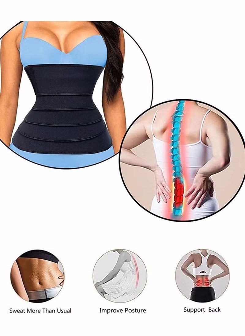 Generic - Women Slimming Tummy Wrap Belt Adjustable Comfortable Back Braces for Lower Back Pain Relief Abdominal Body Slimming Belt For Flat Tummy Belly Slimming Belt Sweat - Image 1