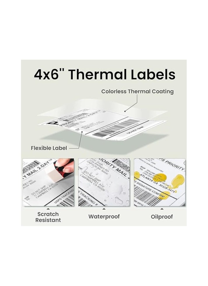 Generic - 100mm x 150mm Self Adhesive Label Thermal Sticker, 4 x 6 Inch Labels Thermal Printer Paper, Tear Resistant, Waterproof, High Temperature Resistant, 500Pcs - Image 1