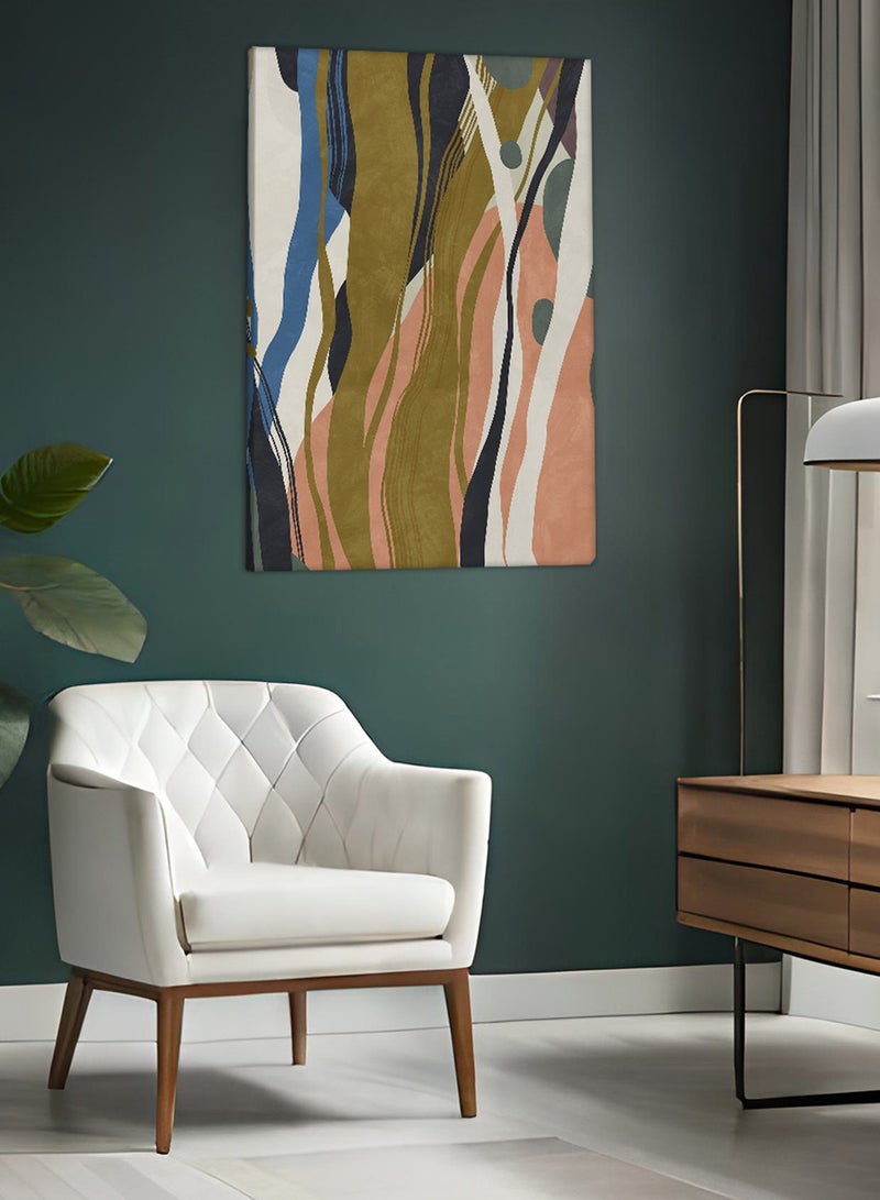 لوحة كانفاس على إطار خشبي بتصميم نمط فنى ملون - Image 1