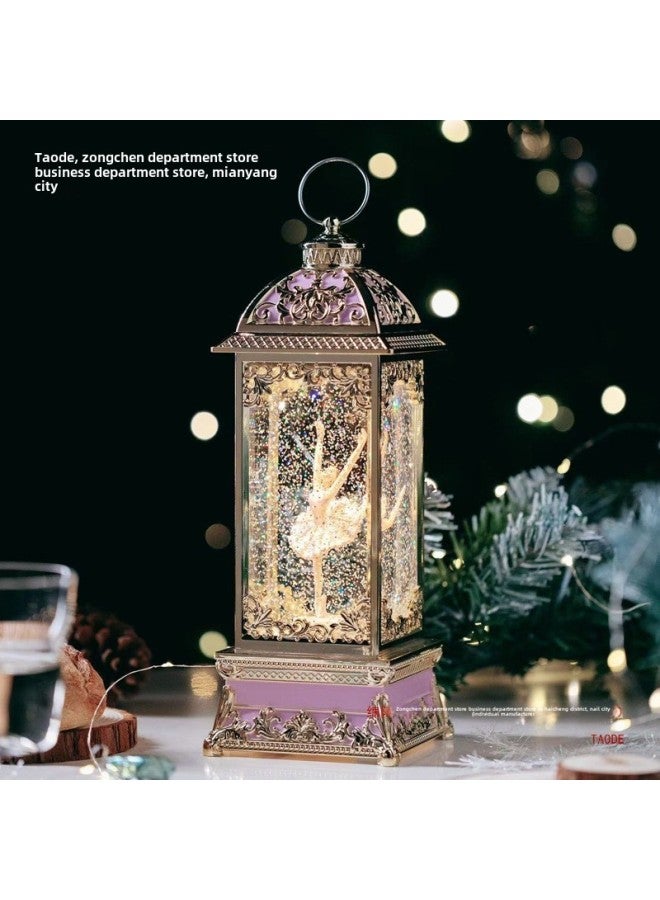 Wind Lantern Music Box Music Box Children's Dance Ballet Crystal Ball Girls Girls Princess Birthday Gift-Colour:Open-hand Ballet - Flower Room - Rotatable + With Music + Automatic Snow + Packaging - Image 2