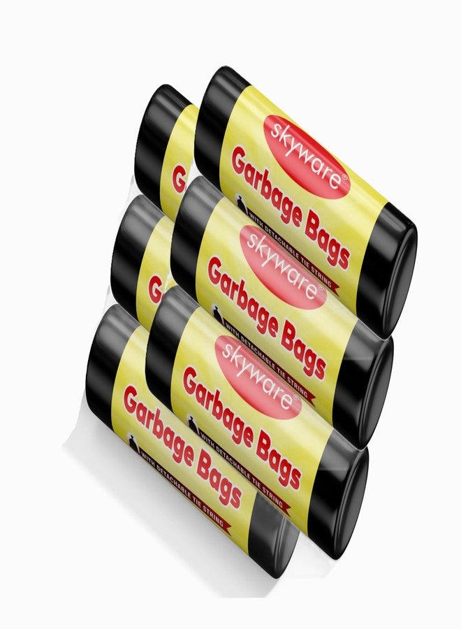 SkyWare Garbage Bags, Large - (24 x 32 Inches) - 15 Bags/Roll, 90 Count (Pack of 6, Black), Plastic - Image 1
