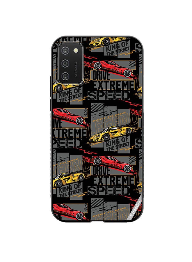 VR CREATIVE Protective Case Cover For Samsung Galaxy A03s Abstract Seamless Pattern With Sport Cars Design Multicolour - Image 1