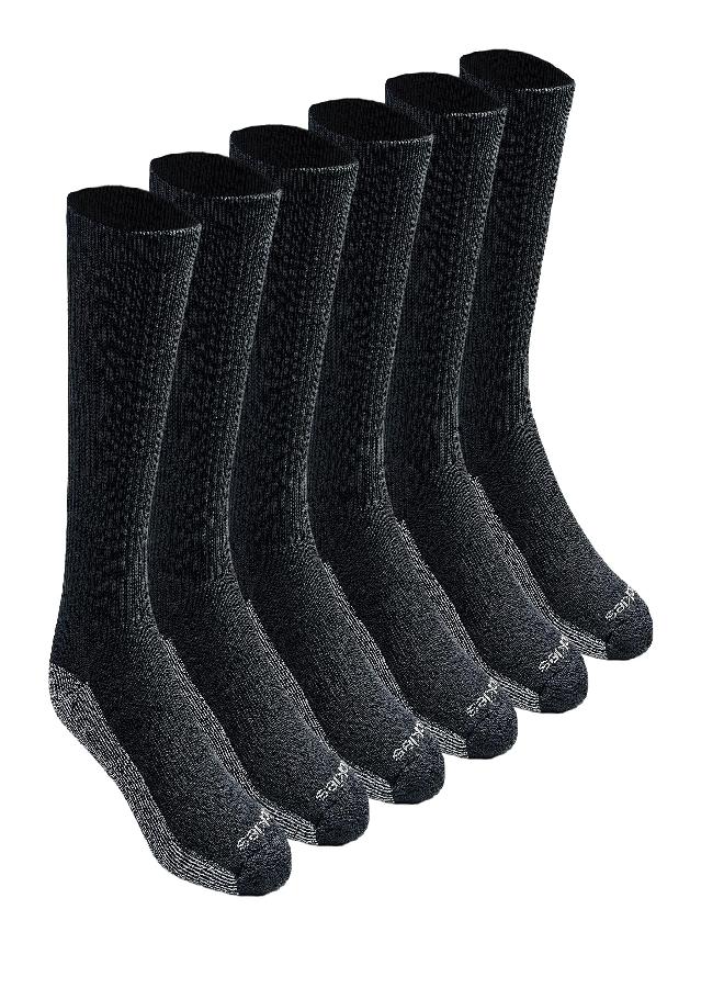 Dickies Dickies Men's Dri-tech Moisture Control Crew Socks Multipack, Black (6 Pairs), Shoe Size: 12-15 - Image 1