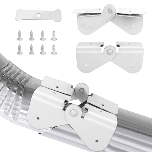 Ophjerg Gutter Downspout Hinge 10Pcs Downspout FlipUp Easy DIY Installation on Any Size Rectangle or Square Downspout Rain Gutters Accessories Downspout Extension Hinge Include Clasp - Image 1