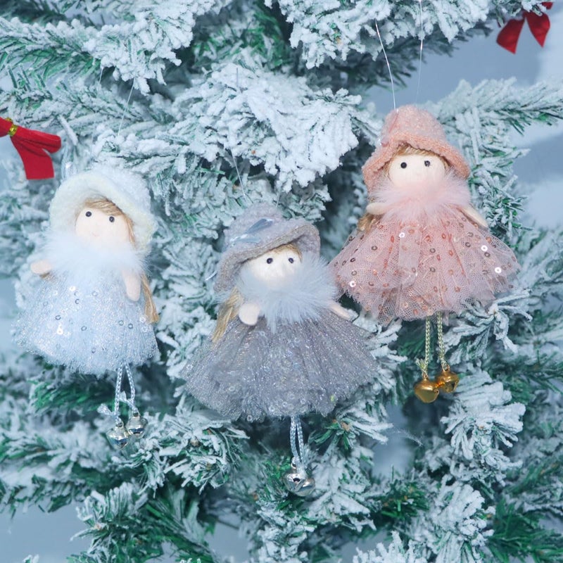 FZBNSRKO 3 Pcs Angel Doll PendantsPlush Hanging Ornaments Christmas Angel Ornaments for ChristmasNew YearBirthday PartyWeddingValentines Day Decor