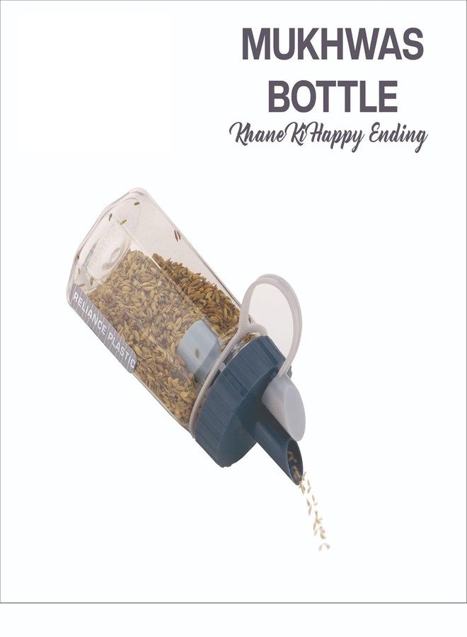 DVELLZY Clear Plastic Mukhwas Bottle | Smart Flip Cap & Easy Flow Design | Kitchen & Tabletop Storage Container for Mouth Fresheners, Spices, Snacks, 300ml (Pack Of 2) - Image 2
