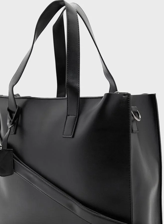 Robert Wood Men'S Faux Leather Casual Tote Bag