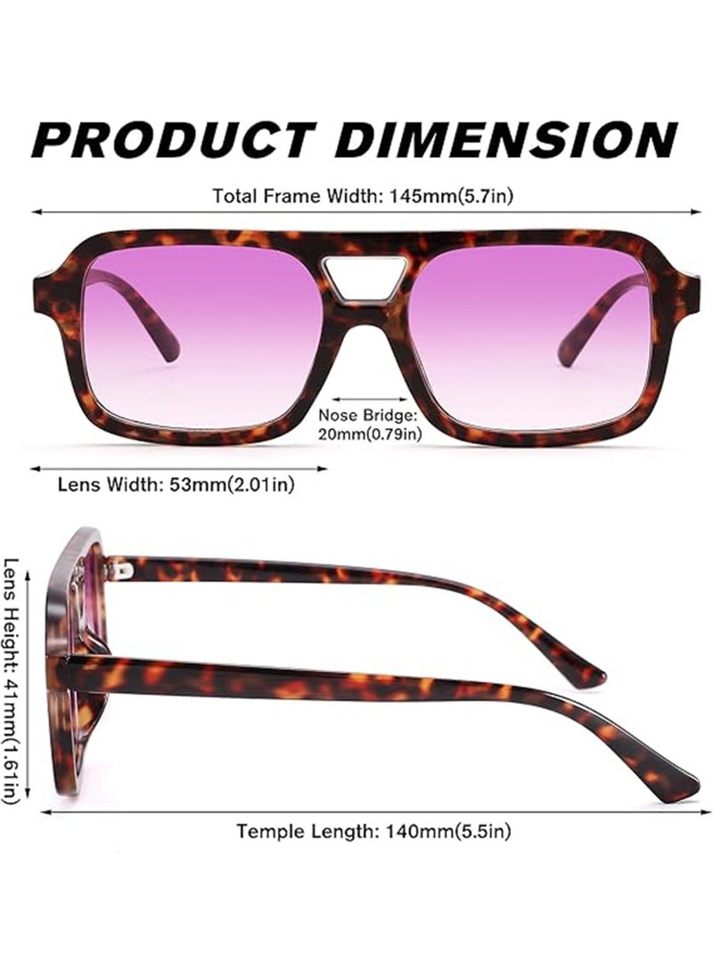 Zikra Vintage Square 70s Flat Aviator Sunglasses Women Men Classic Retro Stylish Frame UV400 Sunglasses - Image 3