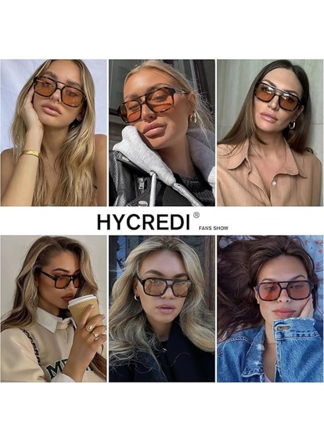 Zikra Vintage Square 70s Flat Aviator Sunglasses Women Men Classic Retro Stylish Frame UV400 Sunglasses - Image 5