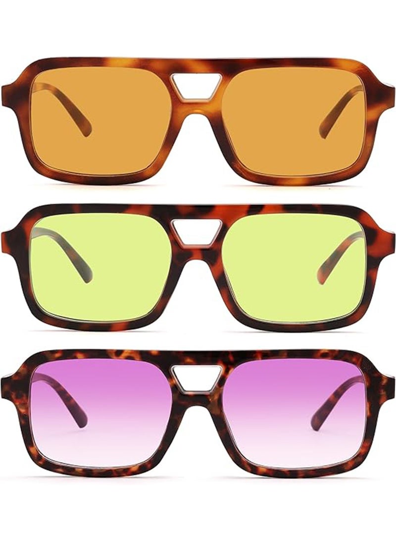 Zikra Vintage Square 70s Flat Aviator Sunglasses Women Men Classic Retro Stylish Frame UV400 Sunglasses - Image 2