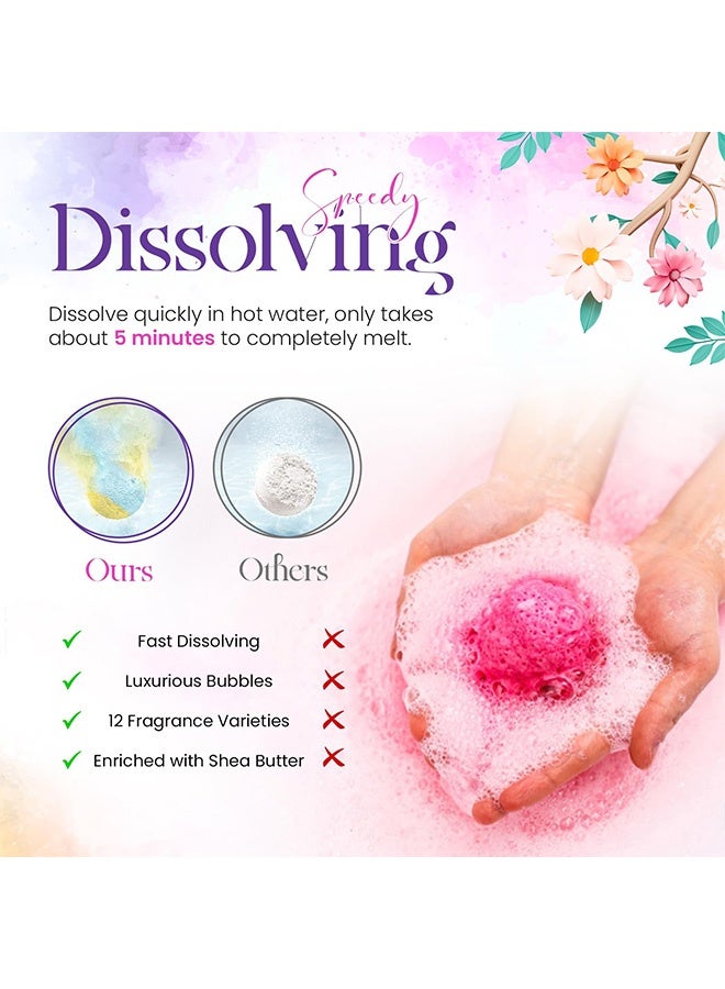 HaHaHai Natural Handmade Bath Bombs Salt Balls Gift Set, 12 PCS with Sea Salt & Shea Butter, Moisturizing Dry Skin, Stress Relief, Bubble Bath, Perfect Care Relaxing Spa Gifts for Women, Men & Kids - Image 5