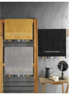 COTTON BOX Fit V4 50X90 3-Piece Towel Set Black/Mustard/Grey 