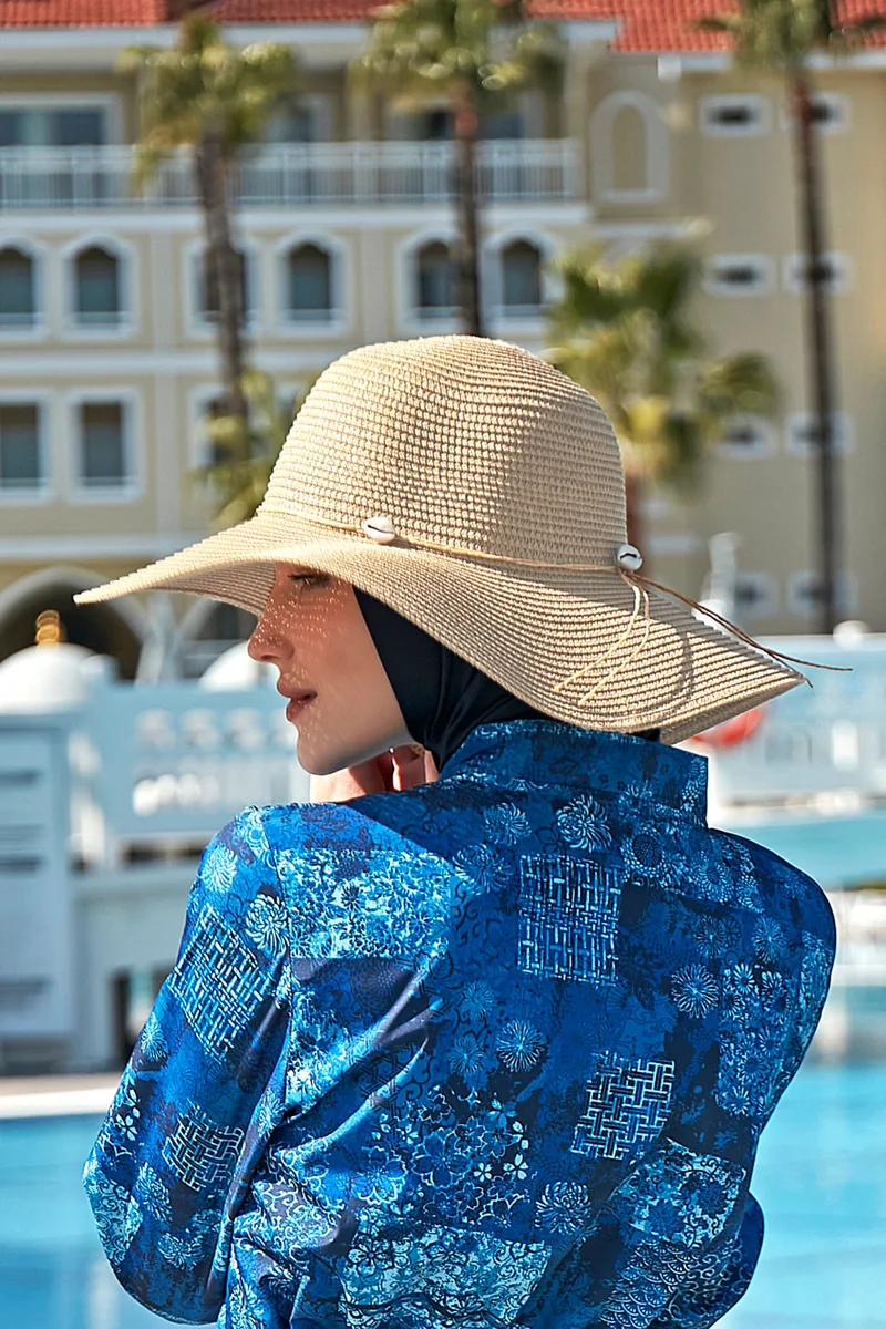 Remsa Mayo Remsa Swimsuit Seashell Straw Hat Dark Beige Rş-26