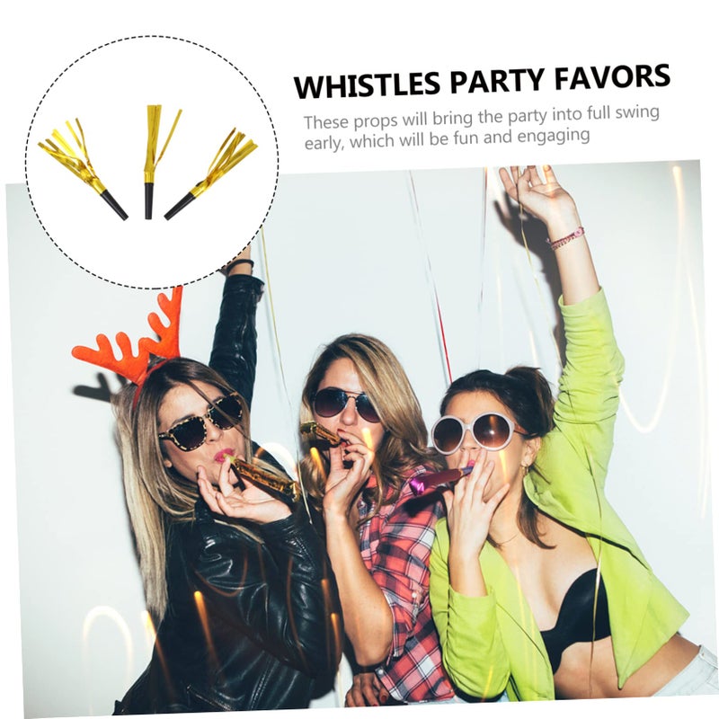 Glitter Fringed Party Whistles Set 30pcs Noise Makers for Birthday Celebrations - Image 3