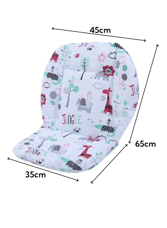 الدليبن وسادة مقعد الطفل، وسادة مقعد الطفل، وسادة كرسي طعام الطفل القطنية، وسادة عربة الطفل، وسادة عربة الطفل الناعمة، وسادة كرسي مرتفع للأطفال بتصميم ملون، وسادة مقعد السيارة (نمط الزرافة) - Image 2