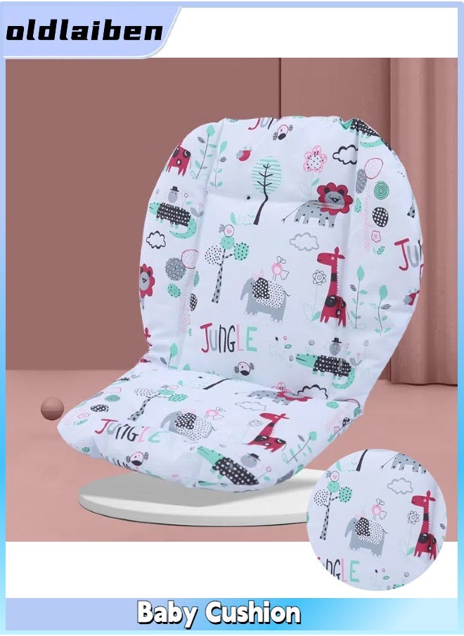 oldlaiben Baby Dining Chair Cushion, Cotton Baby Dining Chair Cushion, Baby Stroller Cushion, Soft Baby Carriage Cushion, Colored Pattern Design Baby High Chair Cushion, Car Seat Pad（Giraffe Pattern）  - Image 1