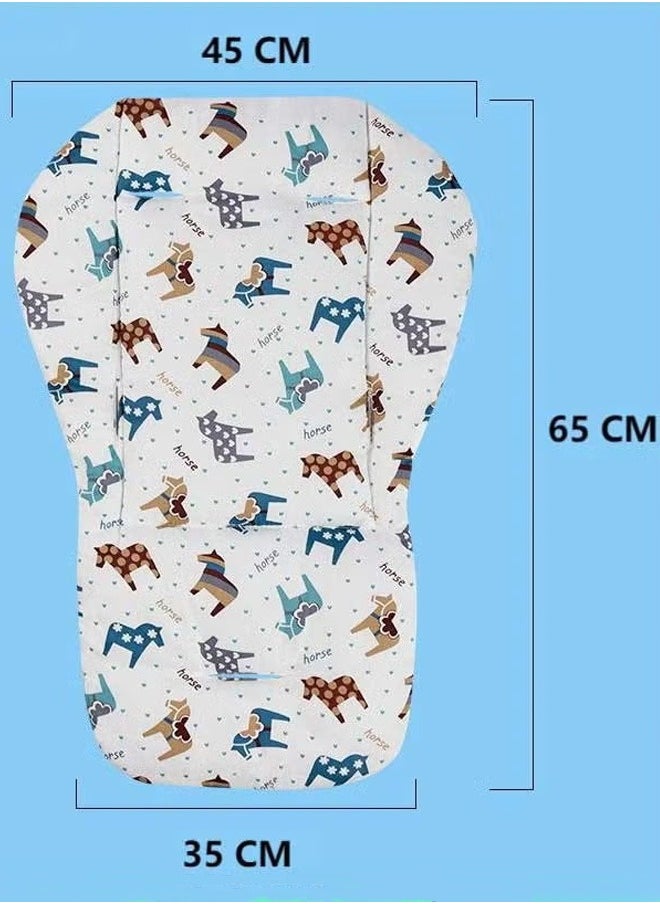 oldlaiben Baby Dining Chair Cushion, Cotton Baby Dining Chair Cushion, Baby Stroller Cushion, Soft Baby Carriage Cushion, Colored Pattern Design Baby High Chair Cushion, Car Seat Pad（Giraffe Pattern）  - Image 2