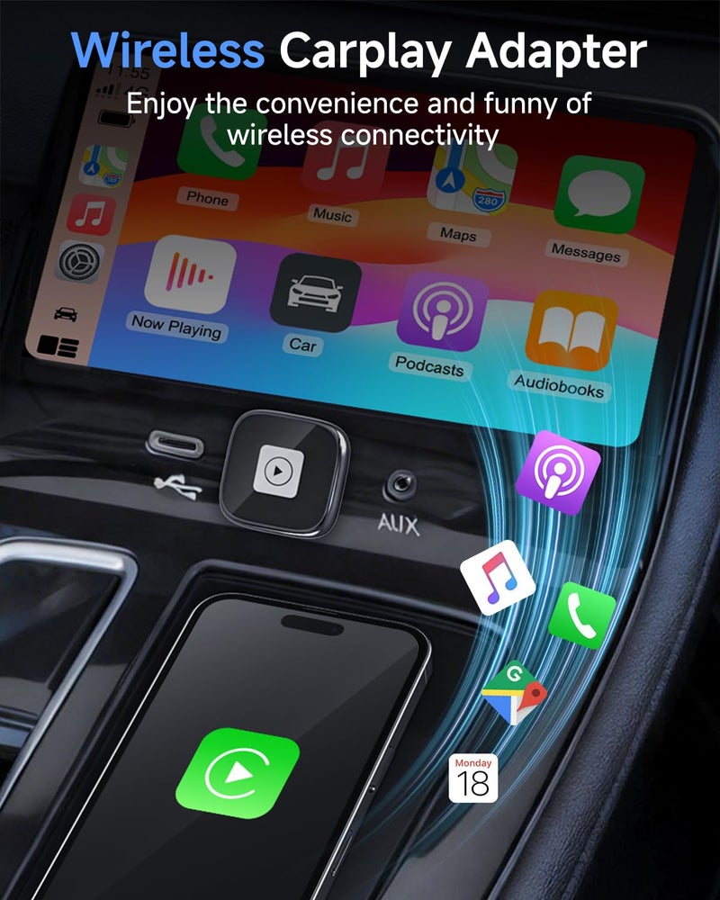 MyLetech Wireless Carplay Mirror Link Adapter,Support Apple CarPlay & Android Auto, Plug & Play, Car Play Adapter with Fast & Stable Auto-Connect,Zero Lag for Apple iOS 10+, Android 11+ Version - Image 5