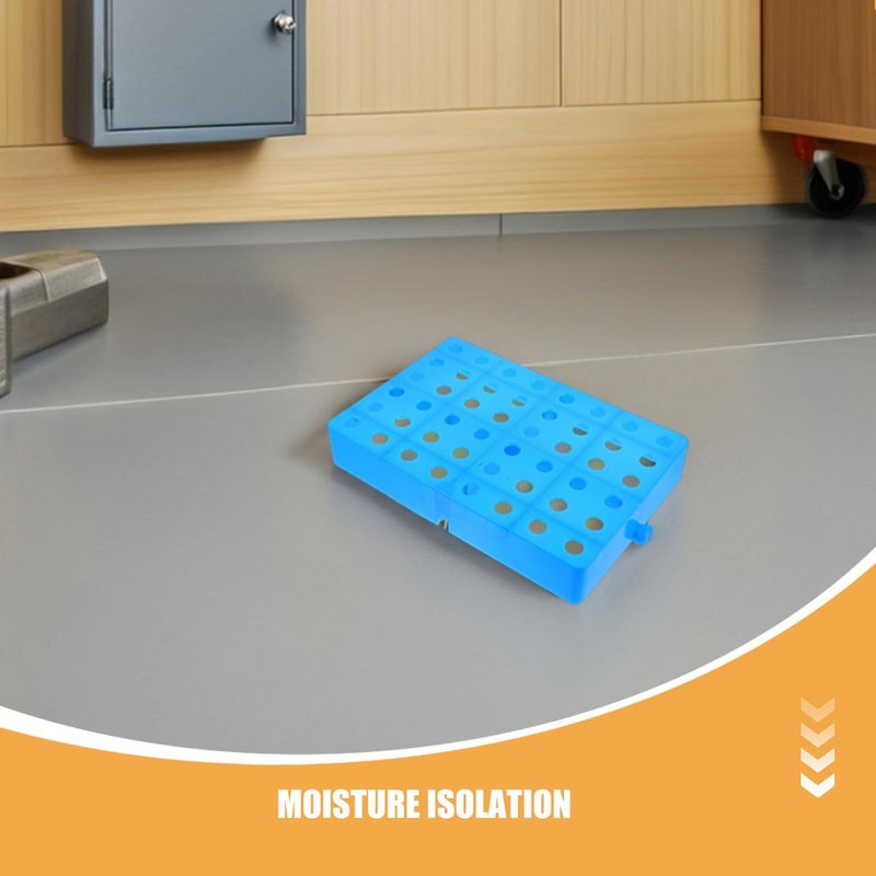 Blue Plastic Pallet 30x20x5cm Nestable Storage Platform for Warehouse Organization - Image 4