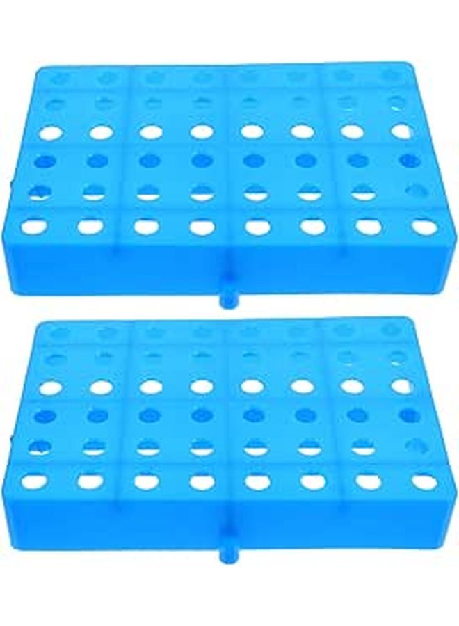 Blue Plastic Pallet 30x20x5cm Nestable Storage Platform for Warehouse Organization - Image 1