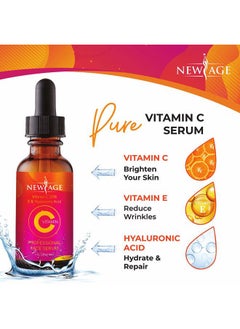 New Age (2-PACK) Vitamin C Serum with Hyaluronic Acid for Face and Eyes - Natural Anti Aging Eye Serum - Facial Serum Fades Age Spots and Sun Damage - By New Age  - Image 5